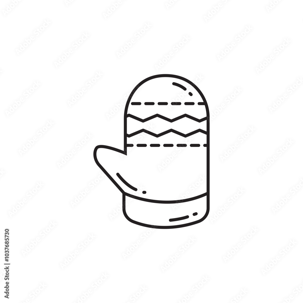 Winter gloves line icon illustration Winter gloves line icon illustration
