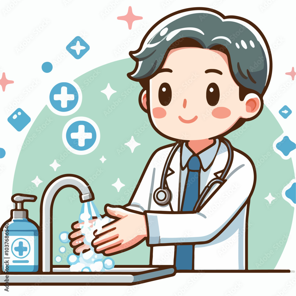 cartoon vector illustration of someone washing their hands cartoon vector illustration of someone washing their hands