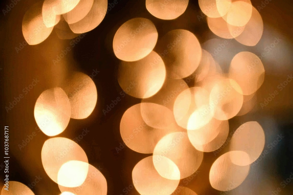 Abstract Blurred Golden Lights on a Brown Background Abstract Blurred Golden Lights on a Brown Background