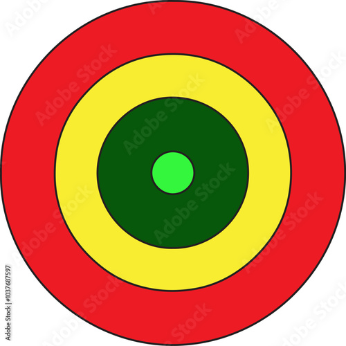 illustration vector graphic of the colorful bullseye icon