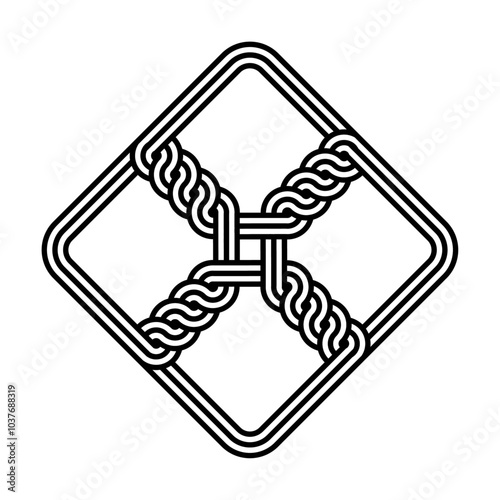 celtic knot georgian style on white background for tattoo icon logo web graphic. vector illustration.