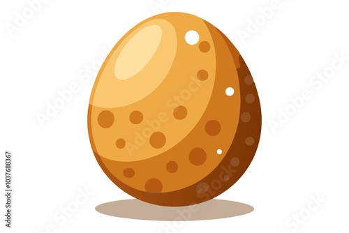 One brown fresh egg with a dotted shell 