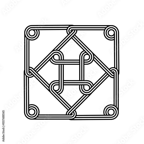 celtic knot georgian style on white background for tattoo icon logo web graphic. vector illustration.