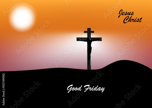 good friday christian vector for background communion logo icon template decoration 