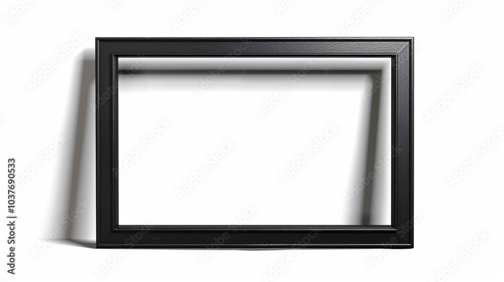 Realistic blank black picture frame with shadow collection isolated on white background. Realistic blank black picture frame with shadow collection isolated on white background.
