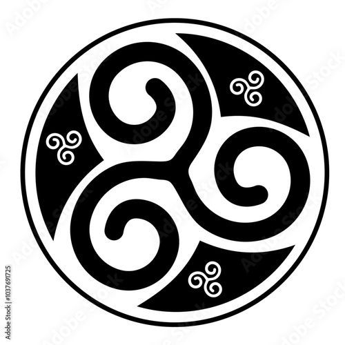 set of triskelion celtic symbol isolated on white background.  vector illustration.
