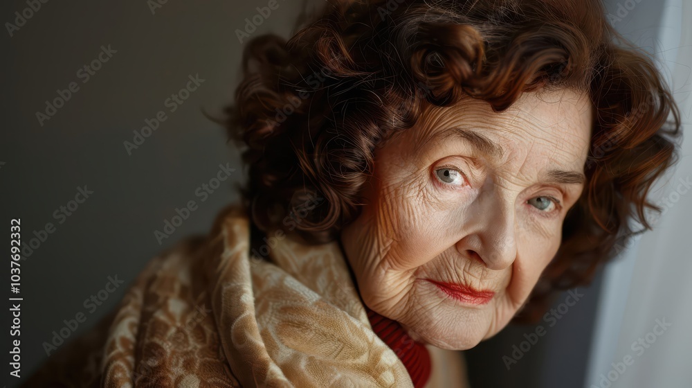 Sophisticated Age: an older brunette supermodel with exquisite skin, embodying elegance and poise. Sophisticated Age: an older brunette supermodel with exquisite skin, embodying elegance and poise.