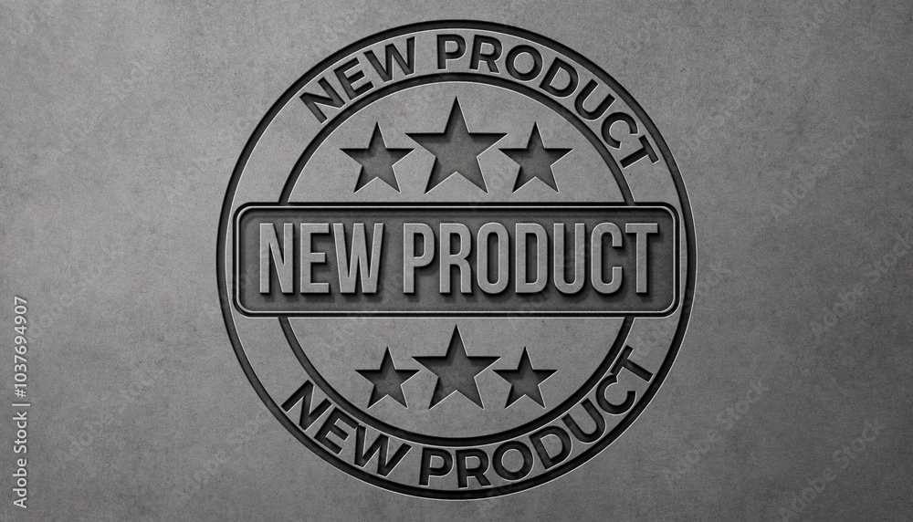 Obraz premium High quality , new product logo on gray background.