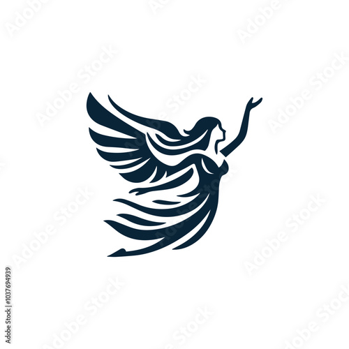 Flying goddess logo