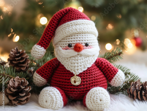 Santa Claus Crochet Idea Craft Idea Art Christmas Xmas Crafts Red White Winter Stuffed Toy