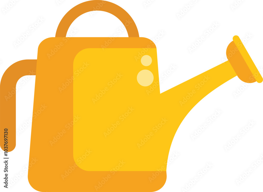 Bright yellow watering can standing ready to help plants thrive Bright yellow watering can standing ready to help plants thrive