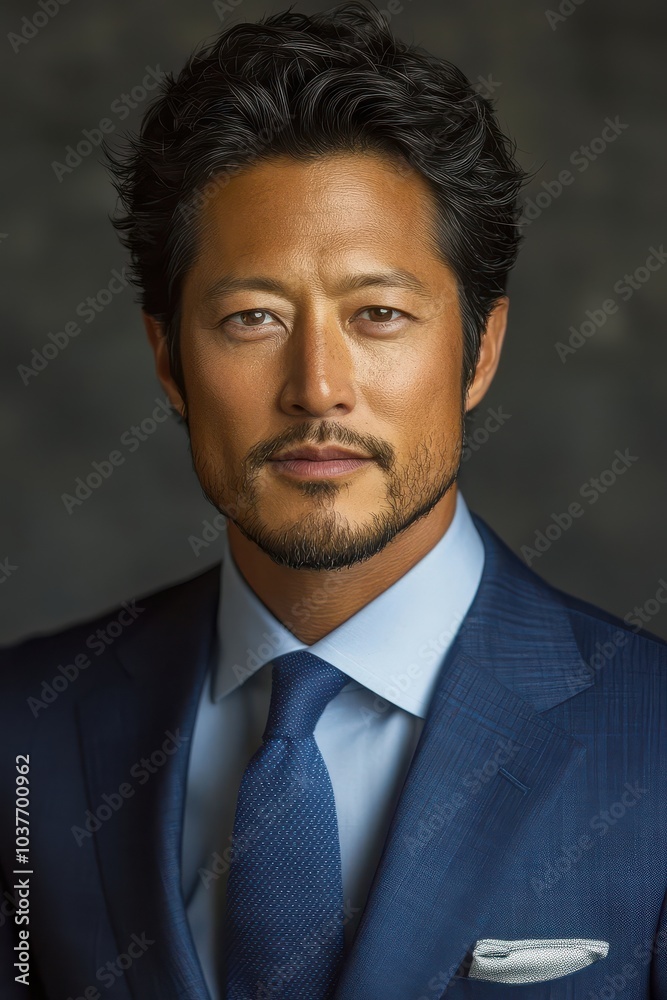 Portrait of a confident businessman in a blue suit Portrait of a confident businessman in a blue suit