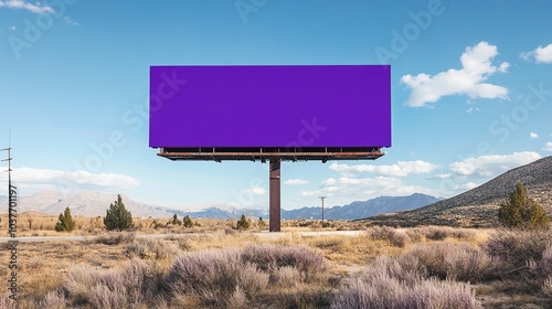 Vibrant Vision: Purple Outdoor Billboard Mockup for Standout Marketing photo