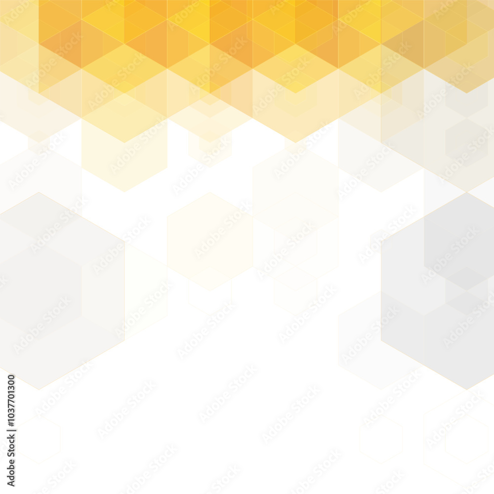 Obraz premium Gold geometric template for presentation. Design element. Hexagon background. Eps 10