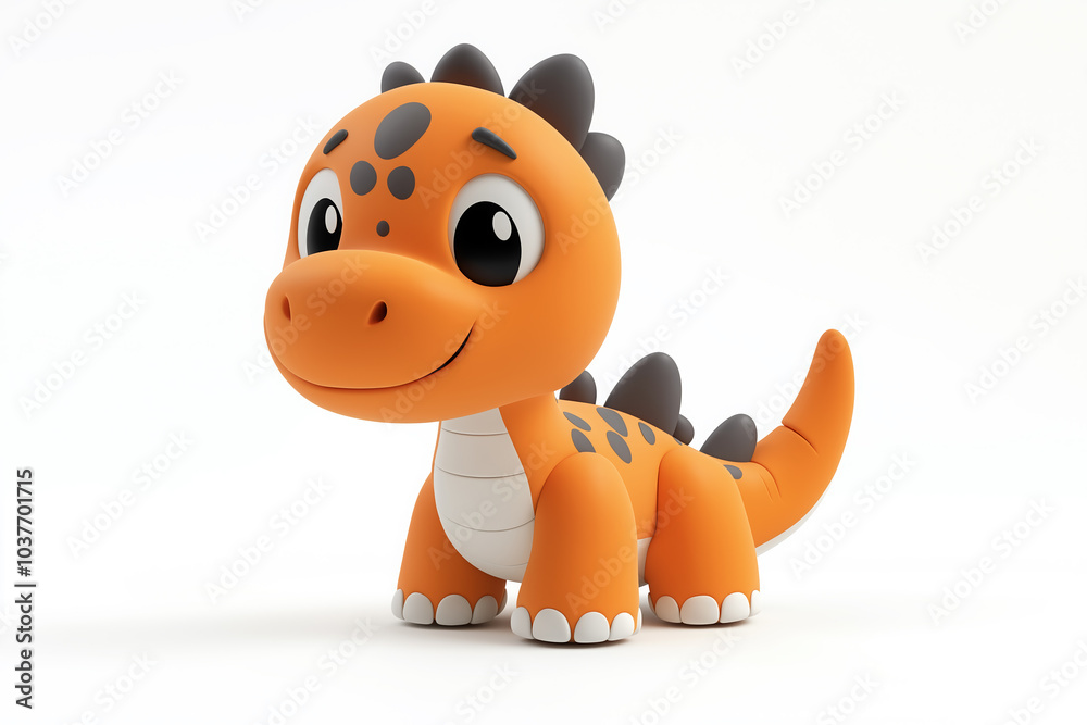 Naklejka premium Plasticine dinosaur isolated on white background