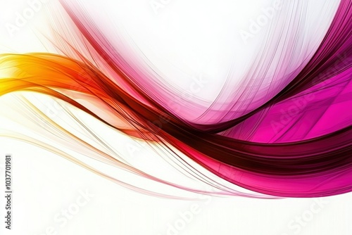 Abstract Swirling Purple, Orange, and White Design