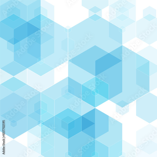 Hexagon blue background. Abstract template for presentation, flyer design. banner, certificate. Eps 10