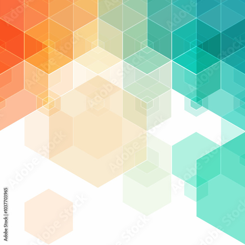 Color hexagon background. Geometric design. Presentation template. Eps 10