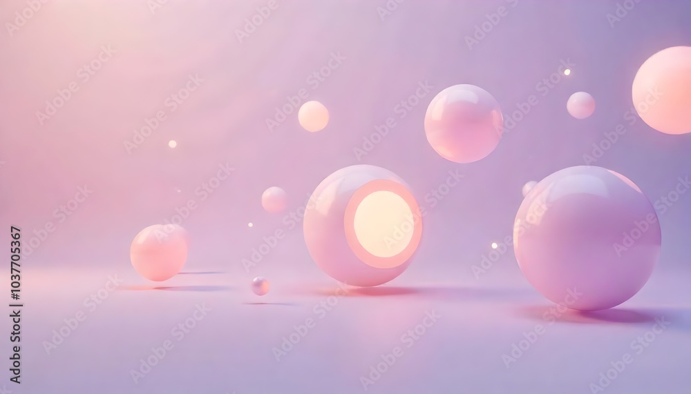 Floating Light Spheres in Soft Pastels for Innovation and Creativity
