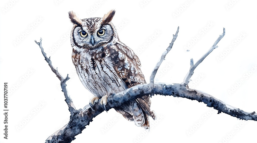 A majestic owl perches on a gnarled branch under a vivid red moon in a mystical night sky A majestic owl perches on a gnarled branch under a vivid red moon in a mystical night sky