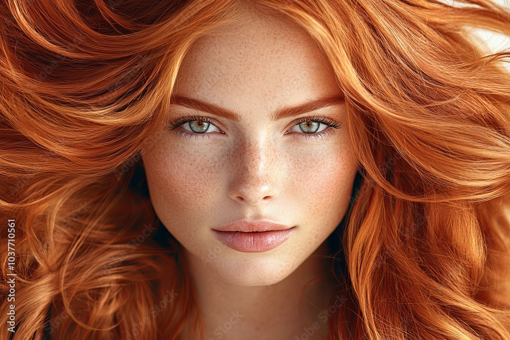 Obraz premium beautiful, shiny, and healthy red orange hair