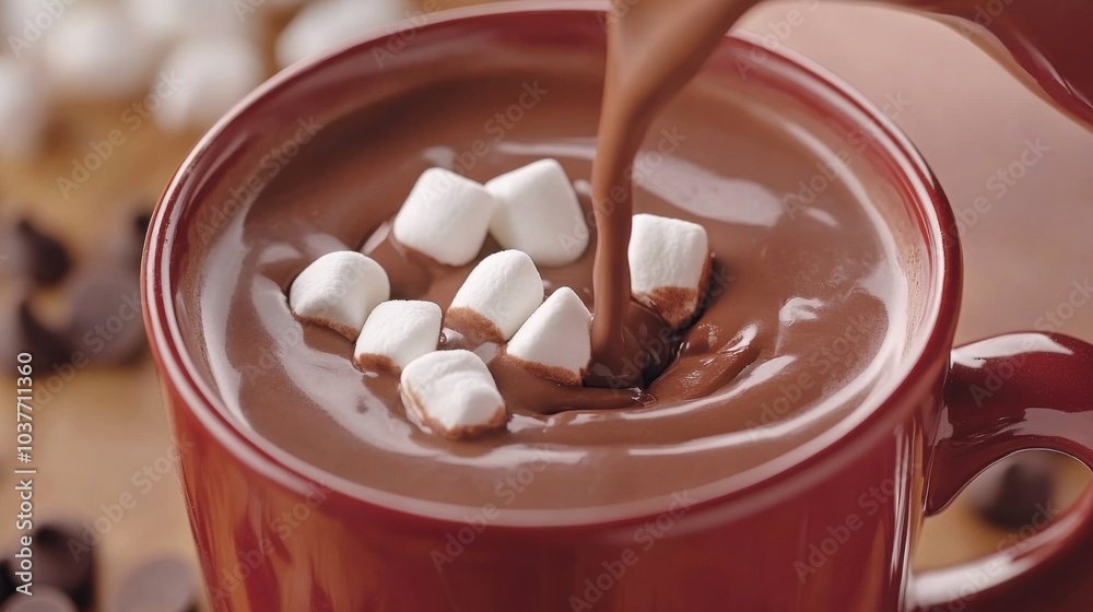 Creamy Hot Chocolate with Marshmallows in a Cup Creamy Hot Chocolate with Marshmallows in a Cup