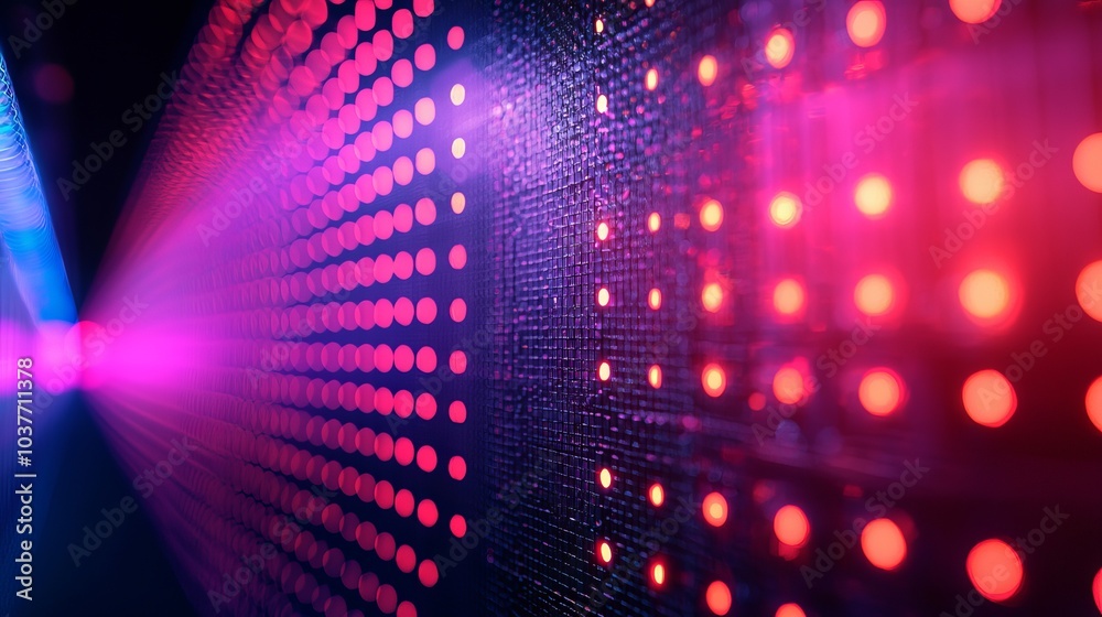 Abstract neon lights creating a vibrant digital pattern on a black backdrop Abstract neon lights creating a vibrant digital pattern on a black backdrop