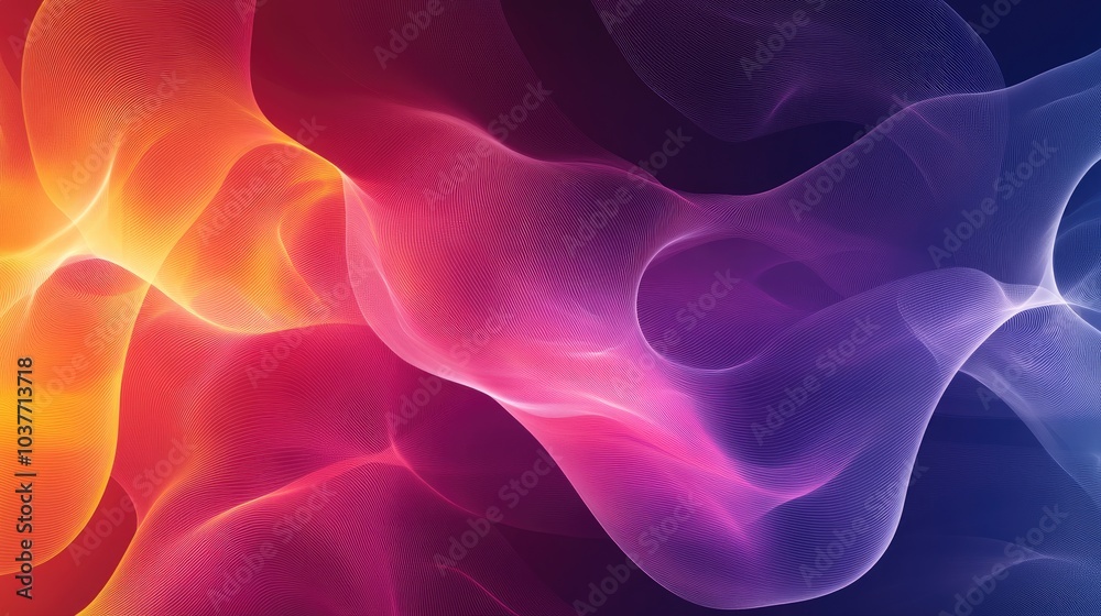 Obraz premium Abstract line art illustration featuring a blurred gradient background with a central design focus