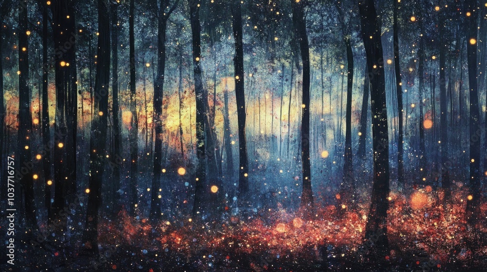 Enigmatic Surreal Glowing Forest Artwork Enigmatic Surreal Glowing Forest Artwork