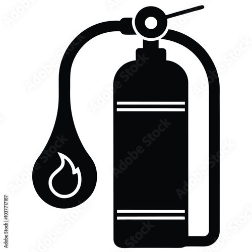 fire extinguisher vector silhouette.