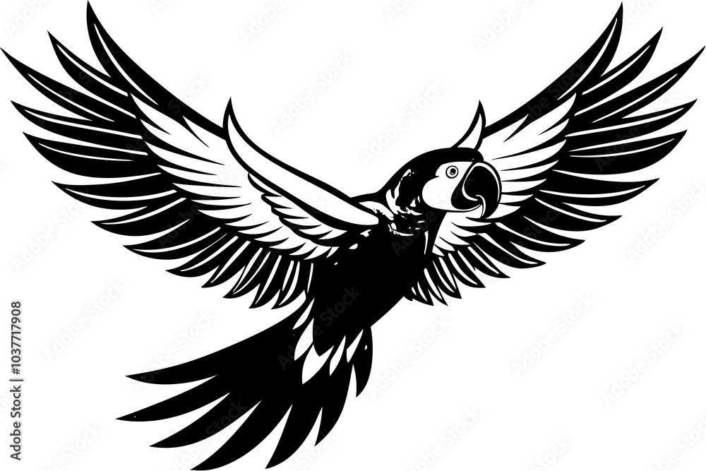 Fototapeta premium Beautiful bird flying in white background