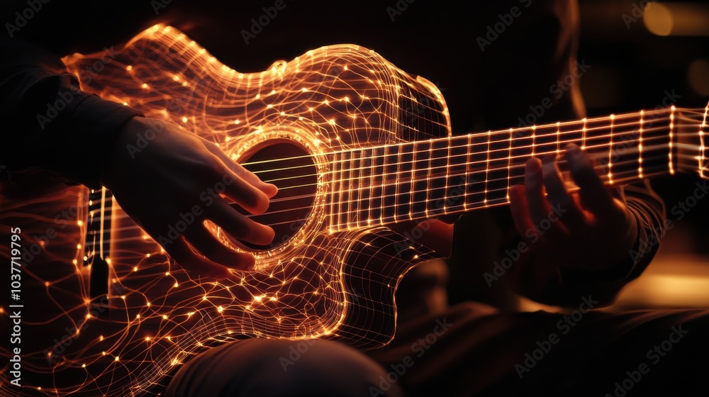 Fototapeta premium Intricate Sound Visualization of Classical Guitar