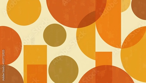 Bold geometric pattern with warm earthy tones creating a vintage 1970s aesthetic