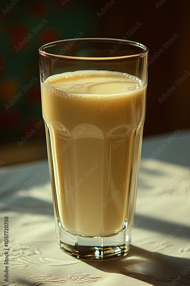 glass of fresh cold milk, smooth texture, placed on a clean white table glass of fresh cold milk, smooth texture, placed on a clean white table