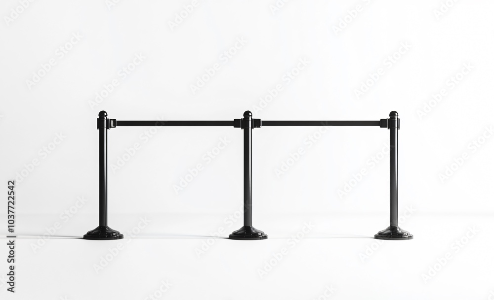 Minimalist Black Barrier on a White Background