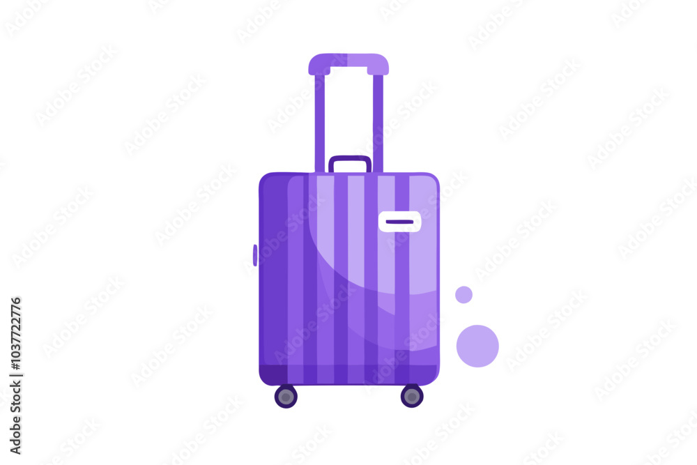 suitcase upright on white background, minimalist design with wheels and handle suitcase upright on white background, minimalist design with wheels and handle