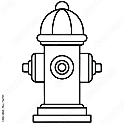 Fire Hydrant vector line art.