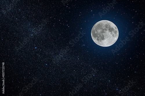 Desktop wallpaper featuring a starry night sky with a bright full moon