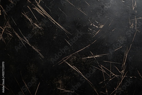 Matte black wallpaper with subtle metallic scratches and streaks
