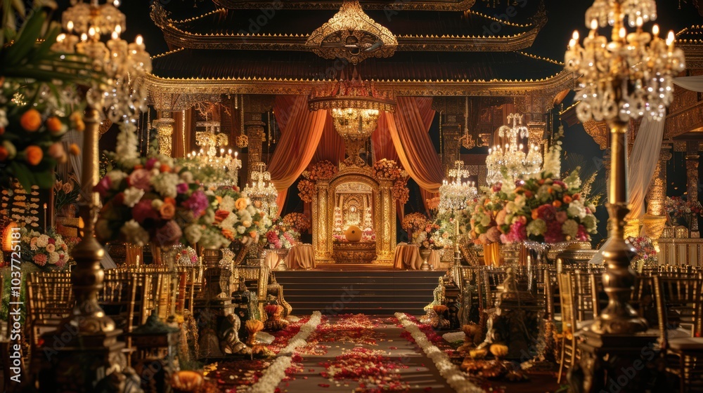 Fototapeta premium Elegant Wedding Ceremony Setup