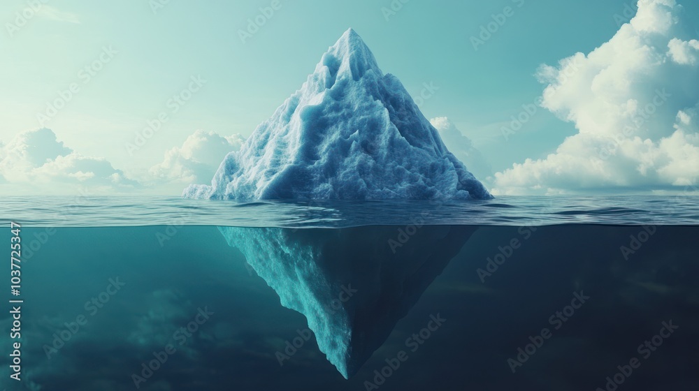 Iceberg Above and Below the Water