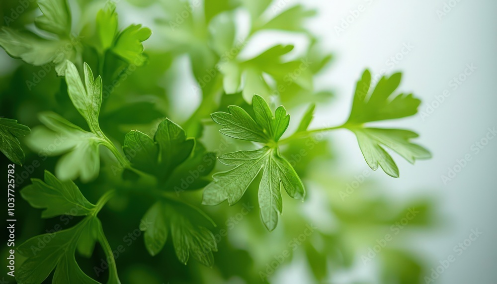 Fresh Organic Parsley Close-Up: Close-up of fresh organic parsley herb against a white background, focusing on natural and healthy food options. Fresh Organic Parsley Close-Up: Close-up of fresh organic parsley herb against a white background, focusing on natural and healthy food options.
