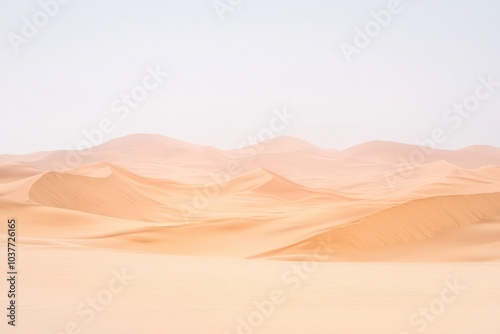 Muted landscape desert dunes with soft gradients sand and sky