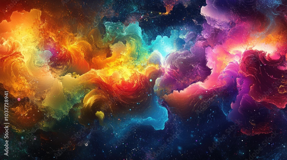 Vibrant and colorful fantasy themed backdrop Vibrant and colorful fantasy themed backdrop