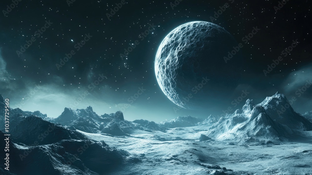 Fantasy 3D rendering of a distant celestial body resembling a dwarf planet Fantasy 3D rendering of a distant celestial body resembling a dwarf planet