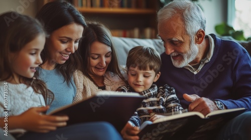 Joyful Multigenerational Family Moments on Couch