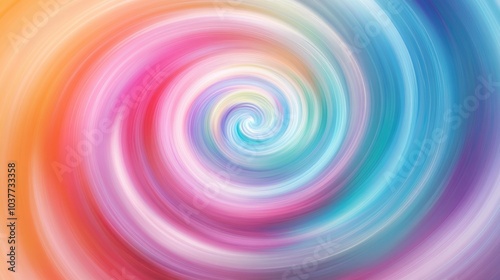 Abstract colorful spiral background featuring a circular motion effect with a blurred appearance