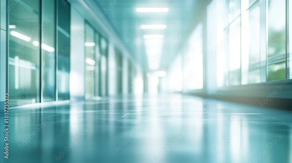 Obraz premium Abstract medical background featuring a blurred hospital interior 3D rendering