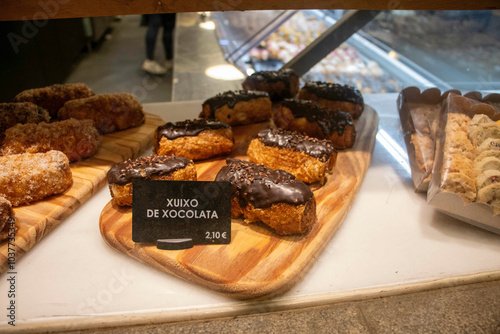 Pastry in Girona, Spain. Xuixo de Cocolata