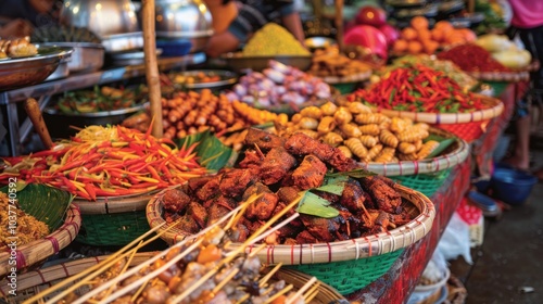 Street Food Market in Southeast Asia